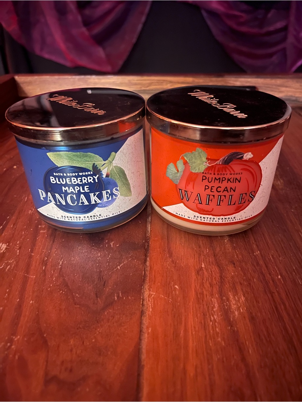Bath & Body Works- Blueberry Maple Pancakes  & Pumpkin Pecan Waffles Candles New